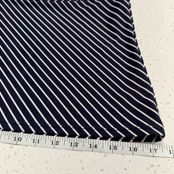 Athleta Offshore Tankini Top Blue White Stripe Swim Keyhole Back Women’s M - Picture 7 of 7